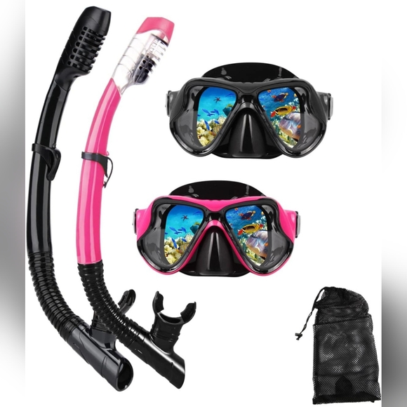 Snorkeling Gear for Adults Snorkel mask Set Scuba Diving mask Dry Snorkel - Picture 3 of 3